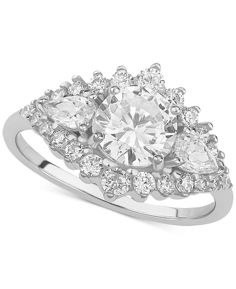 Giani Bernini Cubic Zirconia Halo Cluster Ring Sterling Silver, Created for Macy's