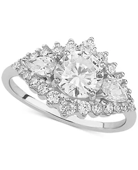 Giani Bernini Cubic Zirconia Halo Cluster Ring Sterling Silver, Created for Macy's