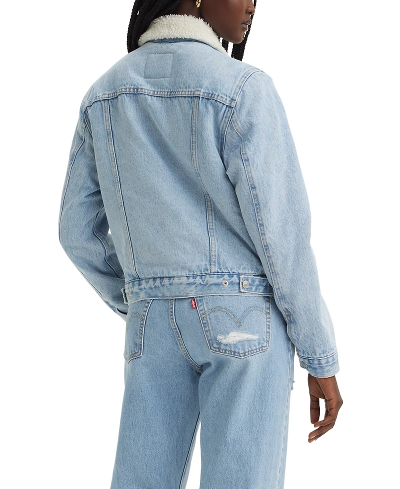 Levi's Women's Original Denim Trucker with Sherpa Lining