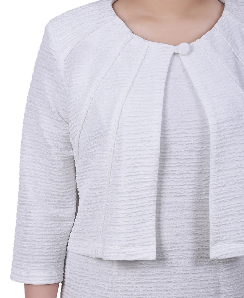 Ny Collection Petite Two Piece Jacket and Dress Set