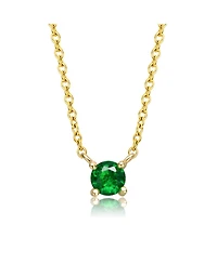 GiGiGirl Kids 14K Gold Plated Overlay Green Cubic Zirconia Stud Necklace