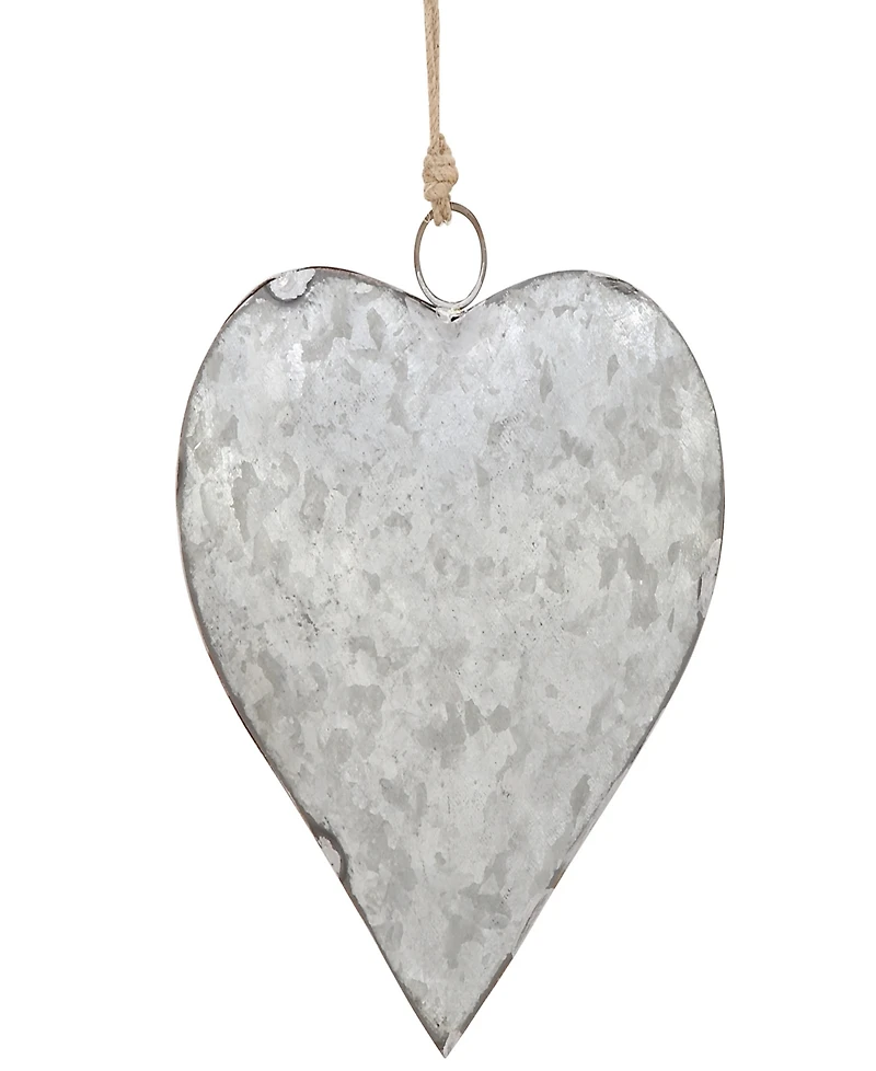 Rosemary Lane Metal Heart Tibetan Inspired Decorative Bell with Hanging Rope, Set Of 3 12", 17", 21"H