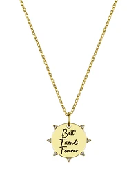 Unwritten 14K Gold Plated and Crystal Best Friends Forever Pendant Necklace