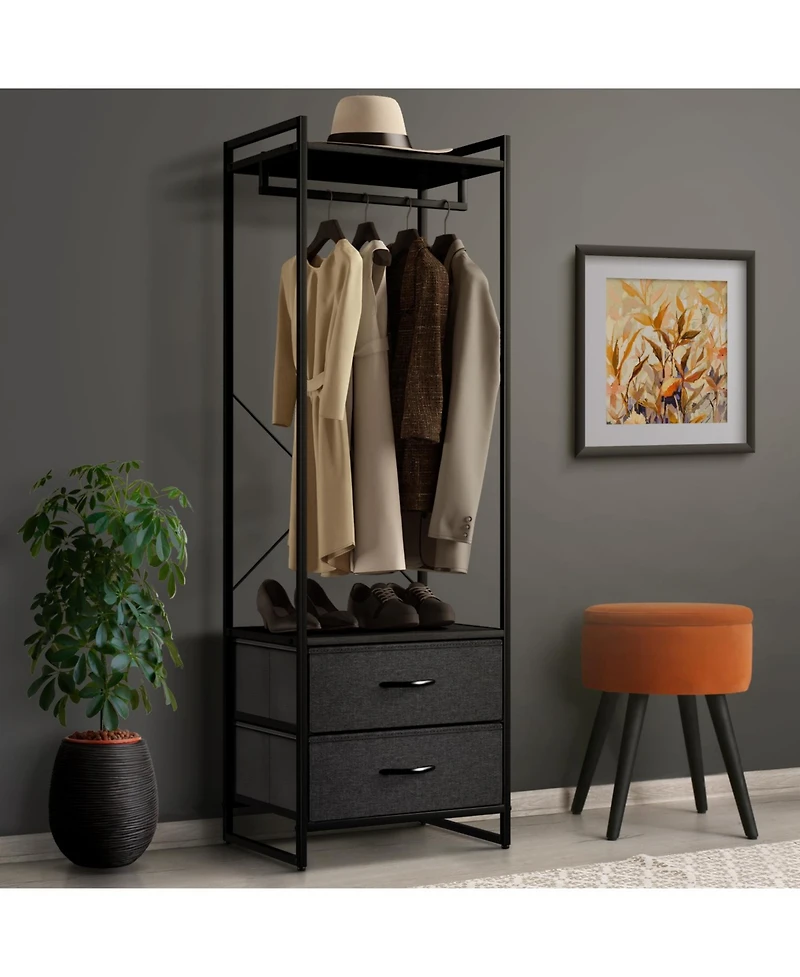 Sorbus Clothing Rack with 2 Drawers