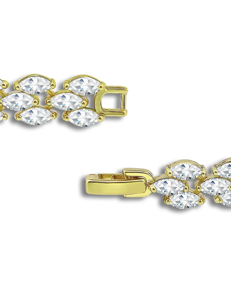 Macy's Cubic Zirconia Marquise Stone 3 Row Bracelet