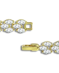 Macy's Cubic Zirconia Marquise Stone 3 Row Bracelet