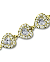 Macy's Cubic Zirconia Heart Halo Link Bracelet