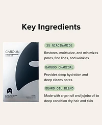 Cardon Bamboo Charcoal Mask + Beard Oil, 4-Pk.