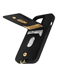 Anne Klein Women's Black Saffiano Leather iPhone 13 and 14 Case