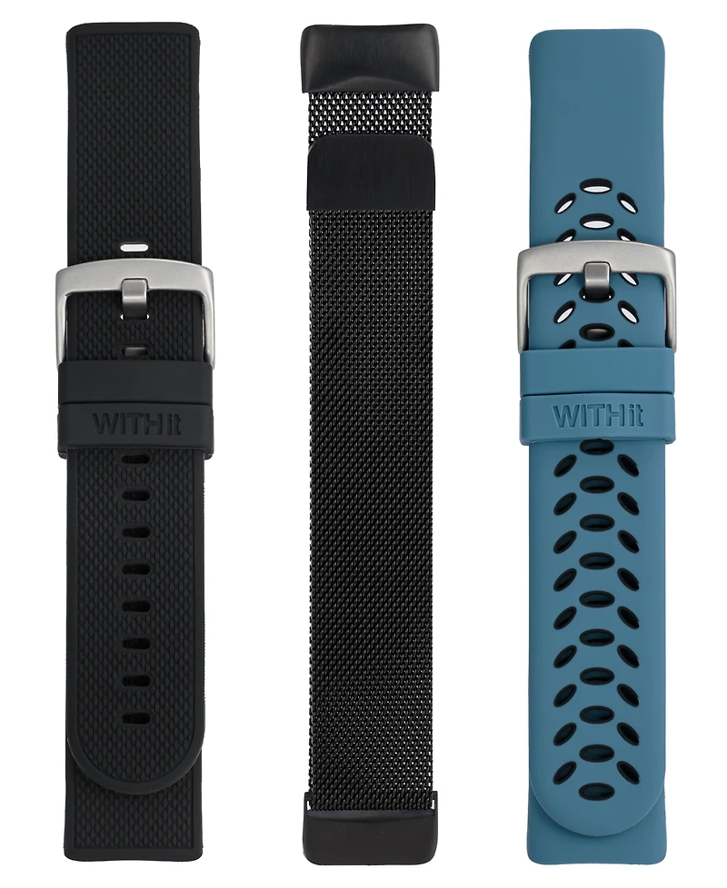 WITHit Multi Silicone and Stainless Steel Band Set Compatible with Fitbit Charge 5 and 6