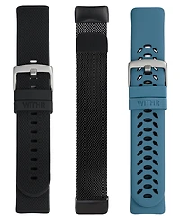 WITHit Multi Silicone and Stainless Steel Band Set Compatible with Fitbit Charge 5 and 6