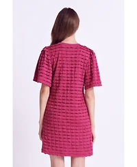 Women's Tiered Jersey Mini Dress With Embroidery