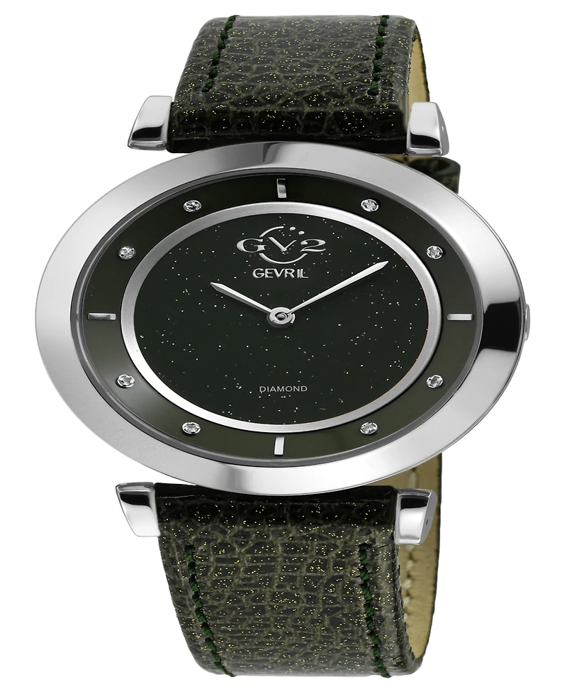 GV2 by Gevril Women's Lombardy Leather Watch 36mm