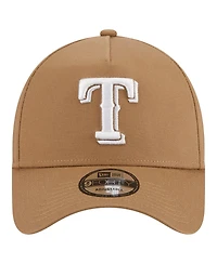 Men's New Era Khaki Texas Rangers A-Frame 9FORTY Adjustable Hat