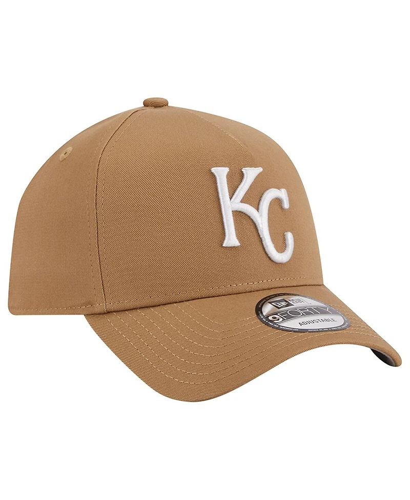 Men's New Era Khaki Kansas City Royals A-Frame 9FORTY Adjustable Hat