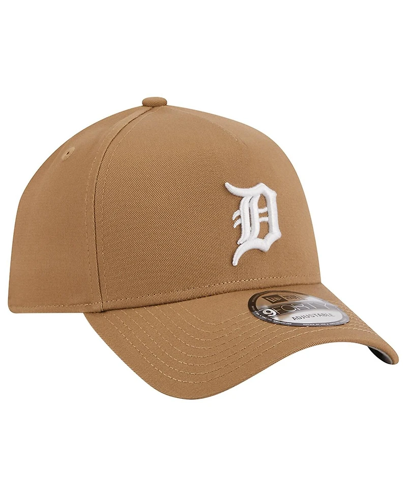 Men's New Era Khaki Detroit Tigers A-Frame 9FORTY Adjustable Hat