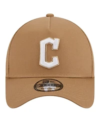 Men's New Era Khaki Cleveland Guardians A-Frame 9FORTY Adjustable Hat