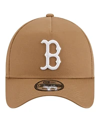 Men's New Era Khaki Boston Red Sox A-Frame 9FORTY Adjustable Hat