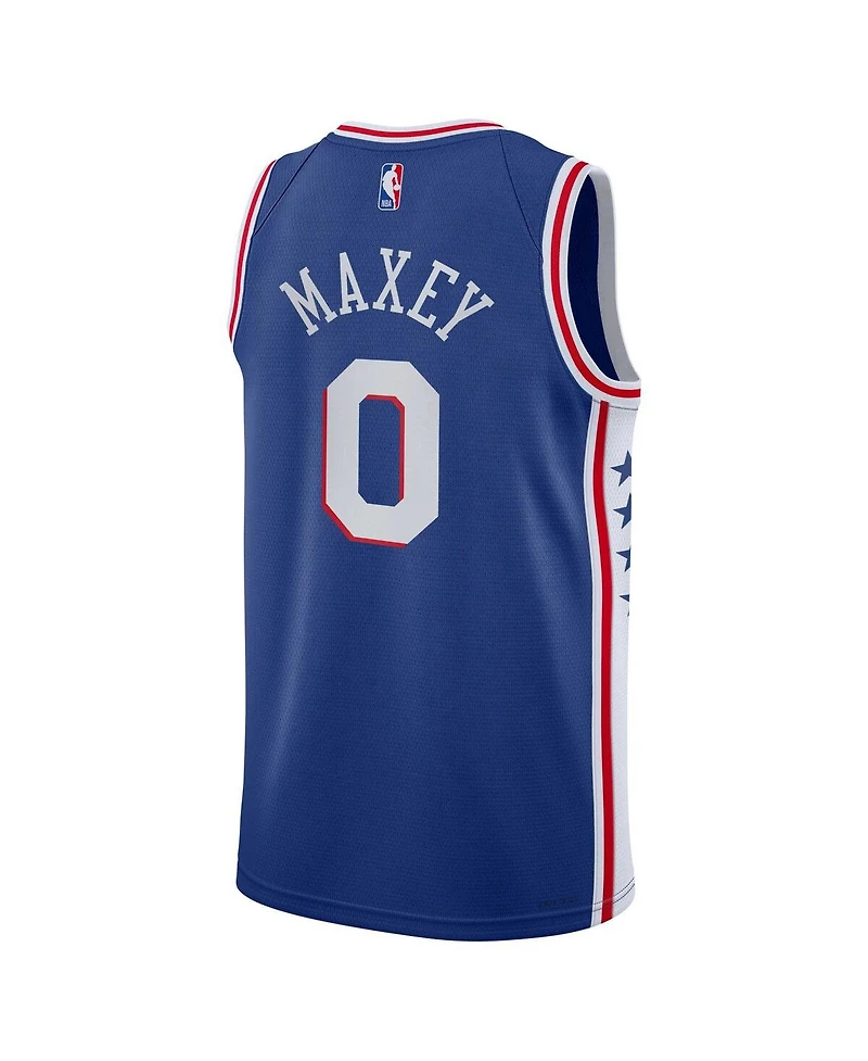 Big Boys Nike Tyrese Maxey Royal Philadelphia 76ers Swingman Jersey - Icon Edition