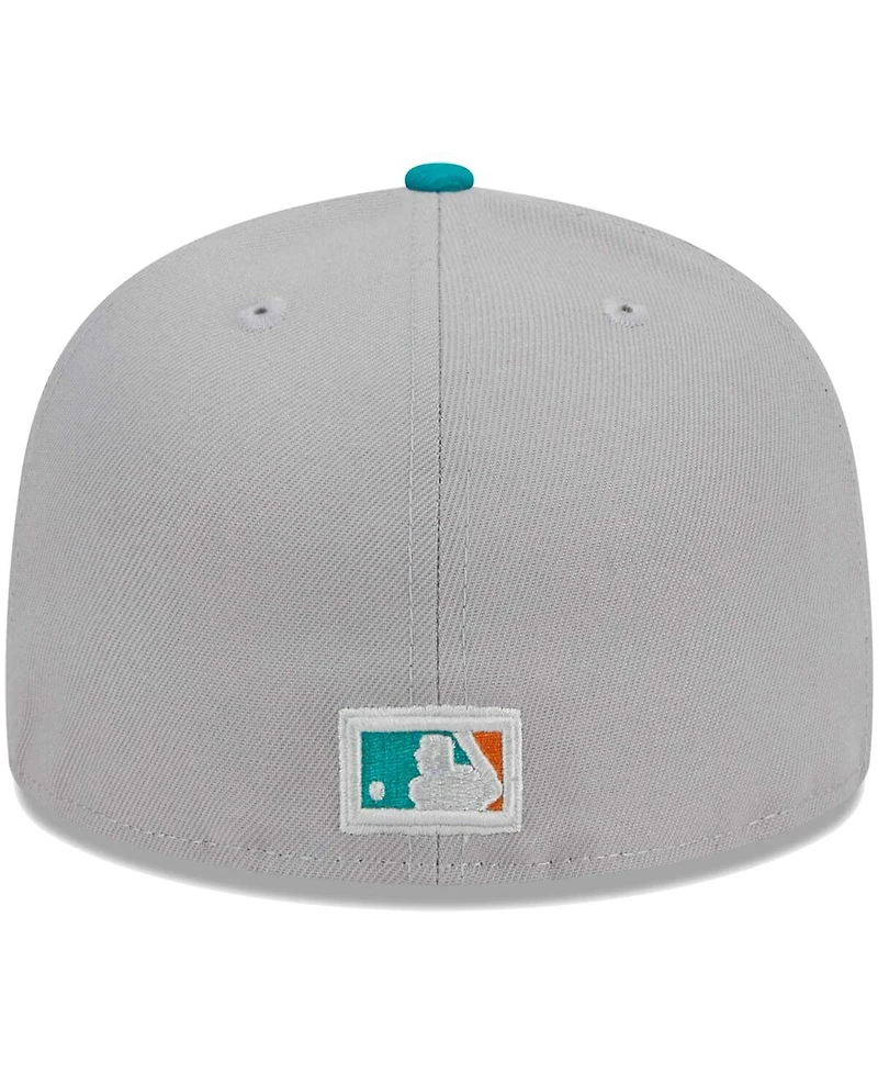 Men's New Era Gray, Teal Cincinnati Reds 59FIFTY Fitted Hat