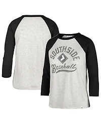 Women's '47 Brand Gray Chicago White Distressed Sox City Connect Retro Daze Ava Raglan 3, 4-Sleeve T-shirt