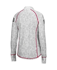 Women's Colosseum White Georgia Bulldogs Oht Military-Inspired Appreciation Officer Arctic Camo Fitted Lightweight 1/4-Zip Jacket