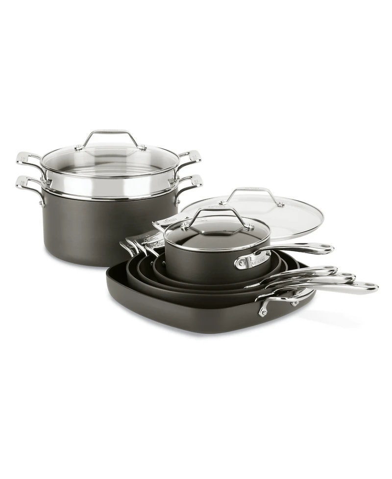 All-Clad Essentials Hard Anodized Nonstick Cookware Set, 10 piece