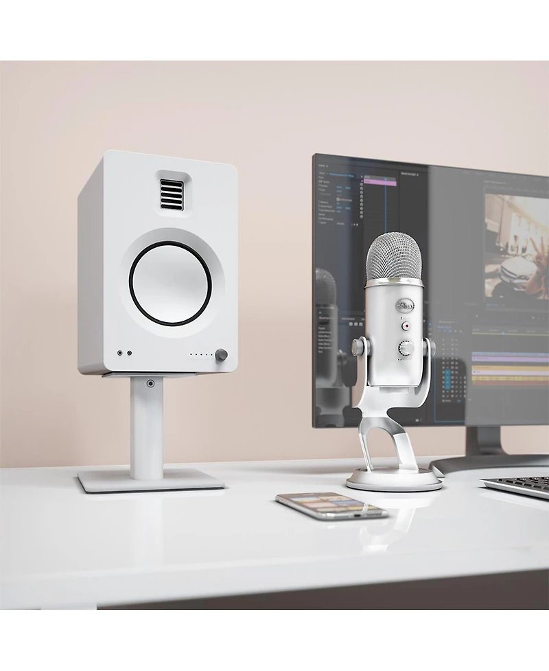 Kanto SP6HD 6" Universal Desktop Speaker Stands with Rotating Top Plates and Cable Management - Pair