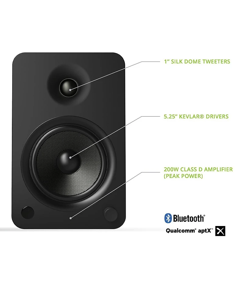 Kanto YU6 Powered Bookshelf Speakers with Built-In Bluetooth - Pair