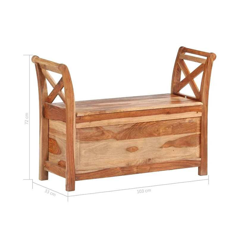 Bench 40.6"x13"x28.3" Solid Sheesham Wood