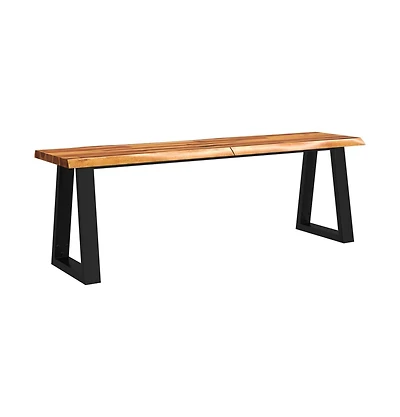 Bench with Live Edge 55.1" Solid Wood Acacia