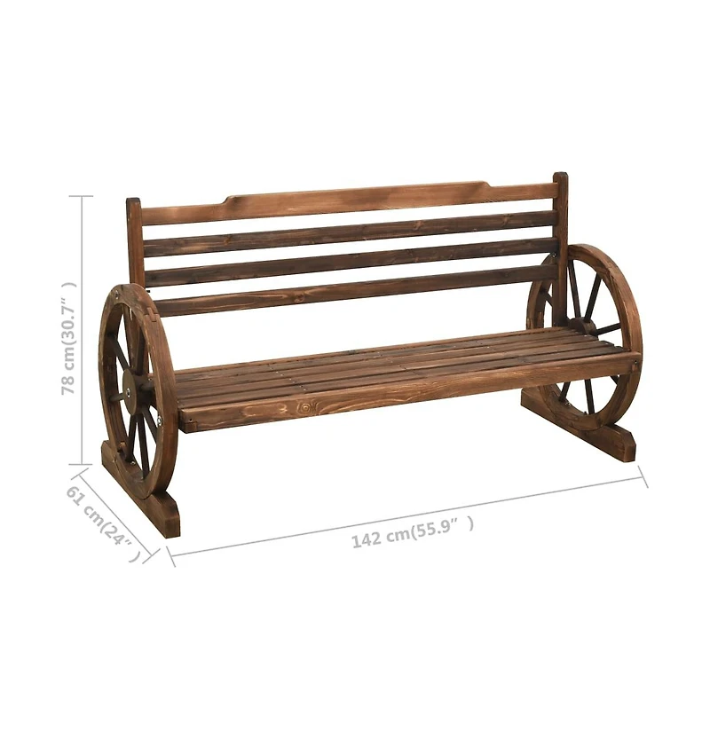 Patio Bench 55.9" Solid Wood Fir
