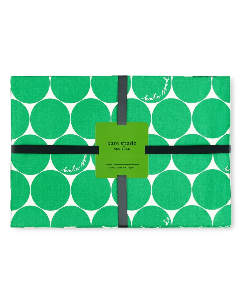 kate spade new york Joy Dot Reversible Placemats 4 Pack Set, 13" x 19"