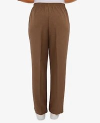 Alfred Dunner Petite Short Classic Textured Solid Pull-On Pants