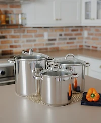 Sedona Kitchen 3-Pc. Stainless Steel Stockpot Set