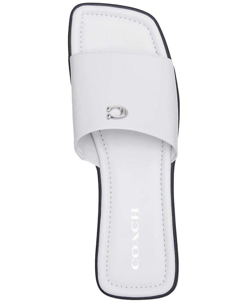 Coach Women's Florence "C" Lug-Sole Slip-On Slide Flat Sandals
