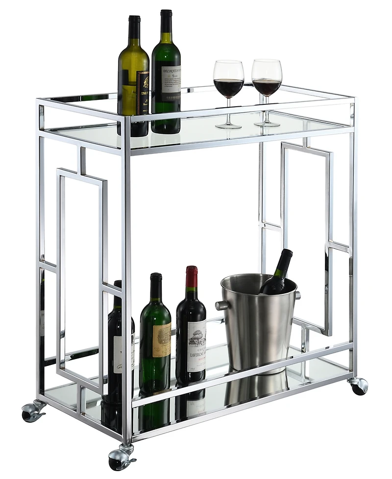 Convenience Concepts 29.25" Mirror Town Square 2 Tier Bar Cart