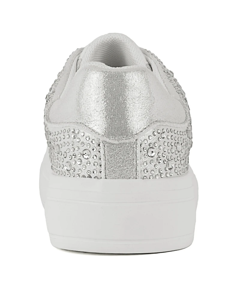 Juicy Couture Women's Alanis Rhinestone Lace Up Platform Sneakers