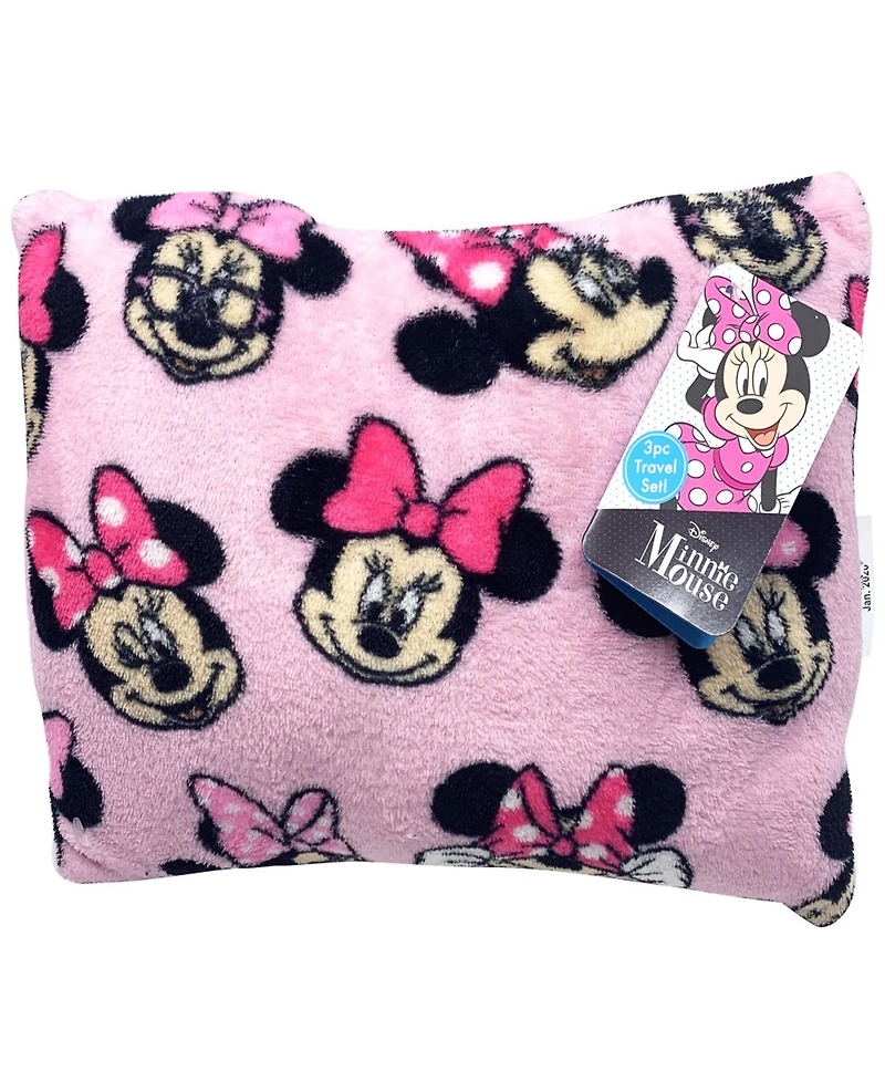 Disney Minnie Mouse 3-Pc. Travel Throw, Pillow, & Pillow Buddy Set
