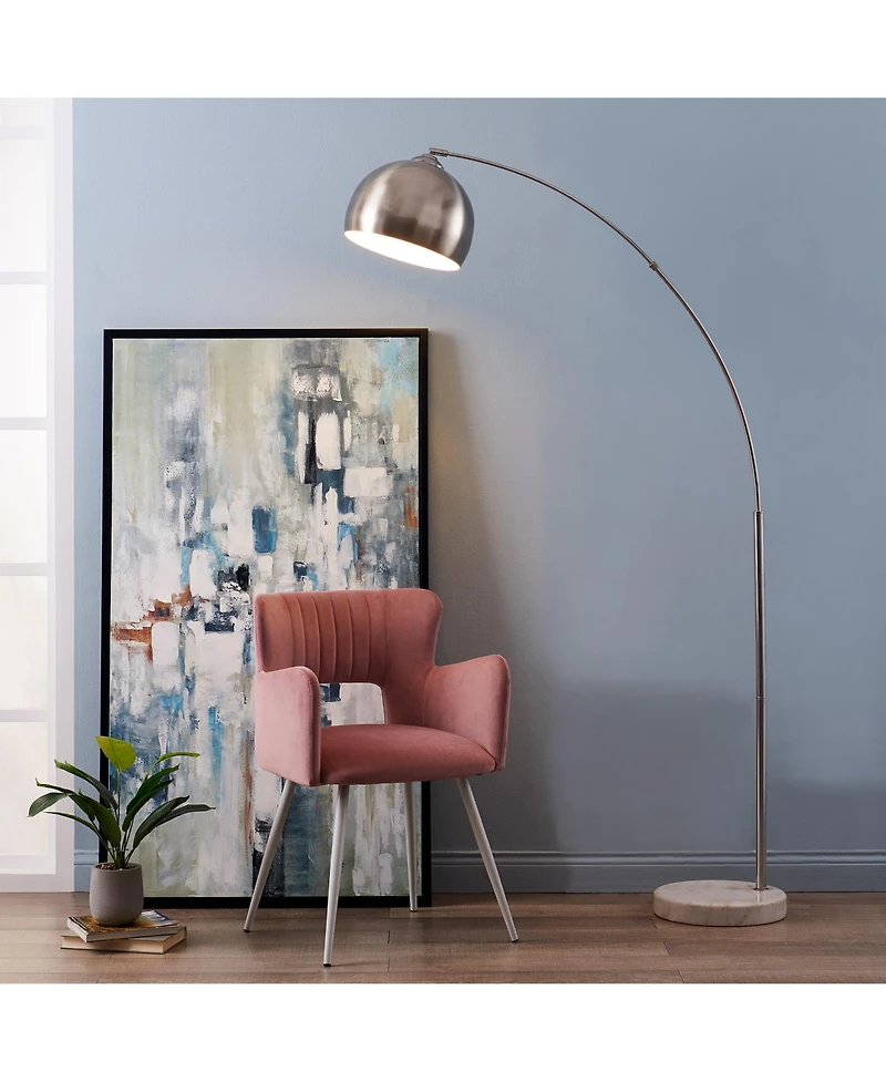 Teamson Home Arquer Arc Metal Floor Lamp with Bell Shade