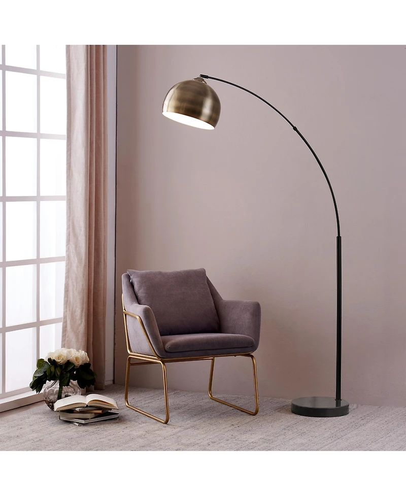 Teamson Home Arquer Arc Metal Floor Lamp with Bell Shade