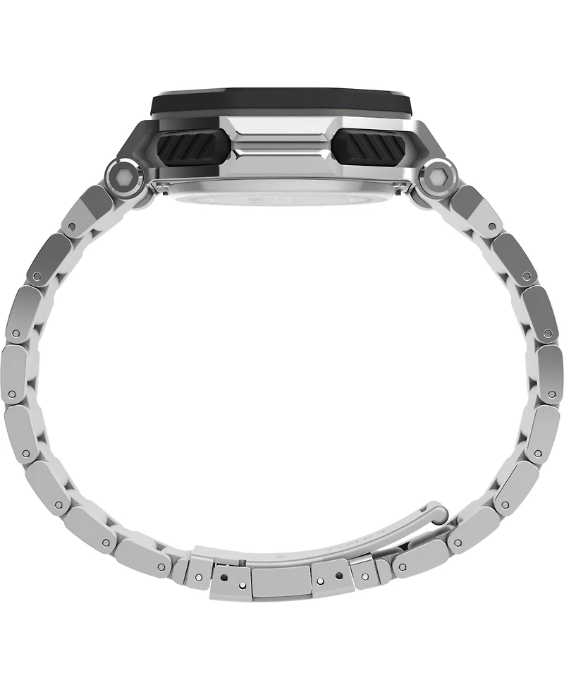 Timex Ufc Men's Colossus Analog-Digital Silver-Tone Stainless Steel Watch, 45mm