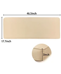 Aoodor Patio Bench Cushion Outdoor Olefin Fabric Slipcover Sponge Foam 46.5” x 17.7” 3” - Charcoal