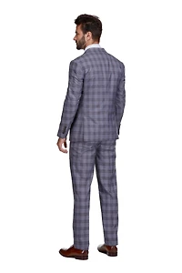 Gino Vitale Men's 3-Piece Slim Fit Check Suit