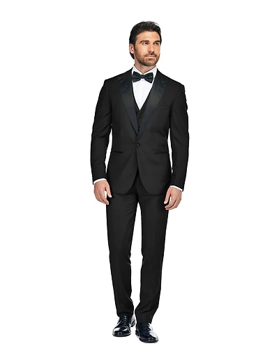 Gino Vitale Men's 3-Piece Slim Fit Tuxedo with Peak Lapel