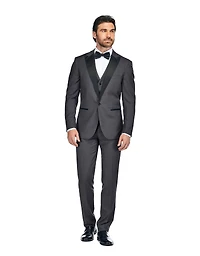 Gino Vitale Men's 3-Piece Slim Fit Tuxedo with Peak Lapel