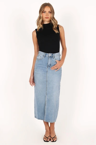 Petal and Pup Dana Denim Midi Skirt