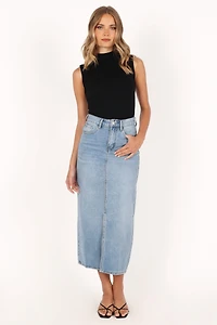 Petal and Pup Dana Denim Midi Skirt
