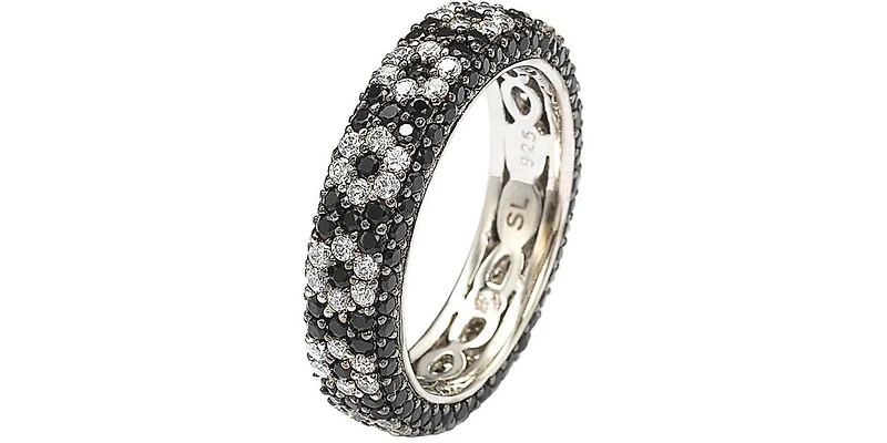 Suzy Levian Sterling Silver Cubic Zirconia Eternity Band Ring