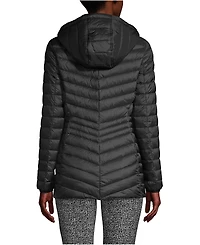 Lands' End Women's Tall Wanderweight Packable Down Hooded Long Jacket